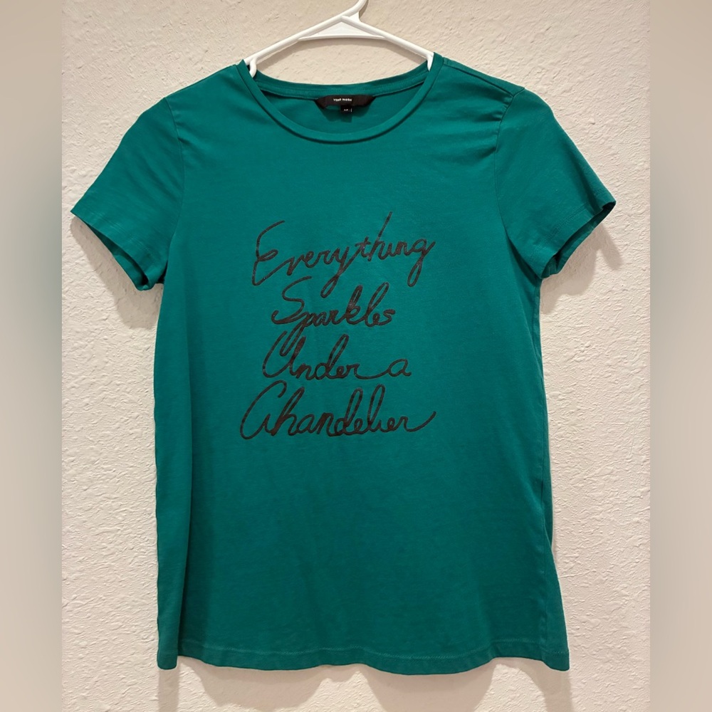 Vero Moda Women's Green Graphic Tee